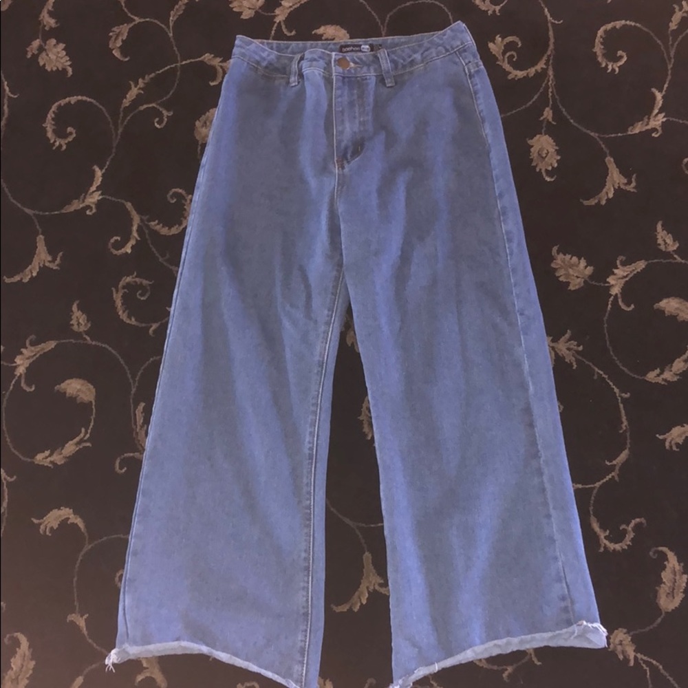 boohoo high rise wide leg jeans